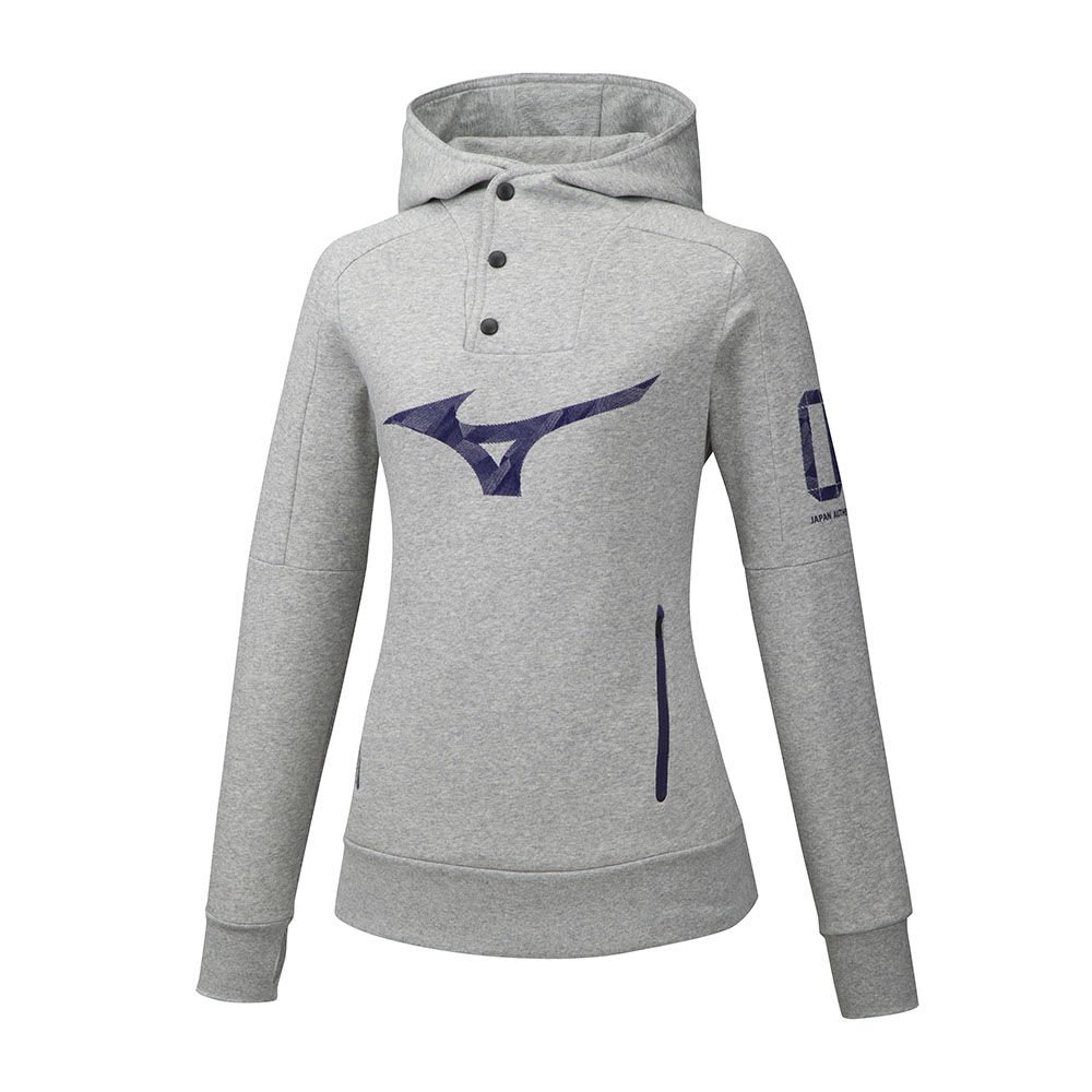 Sudaderas con capucha Mizuno Heritage Mujer Gris Outlet GWOQ-89217